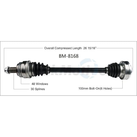 Surtrack Axle Cv Axle Shaft, Bm-8168 BM-8168